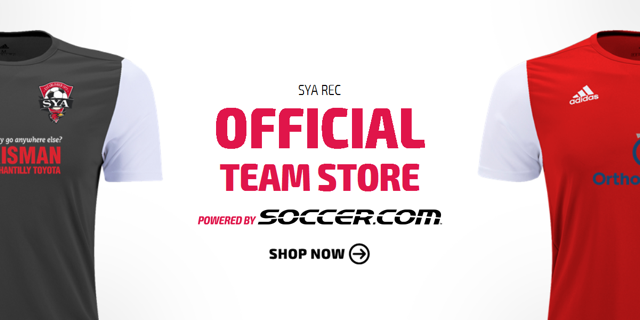 SYA rec soccer team store shop now e-banner