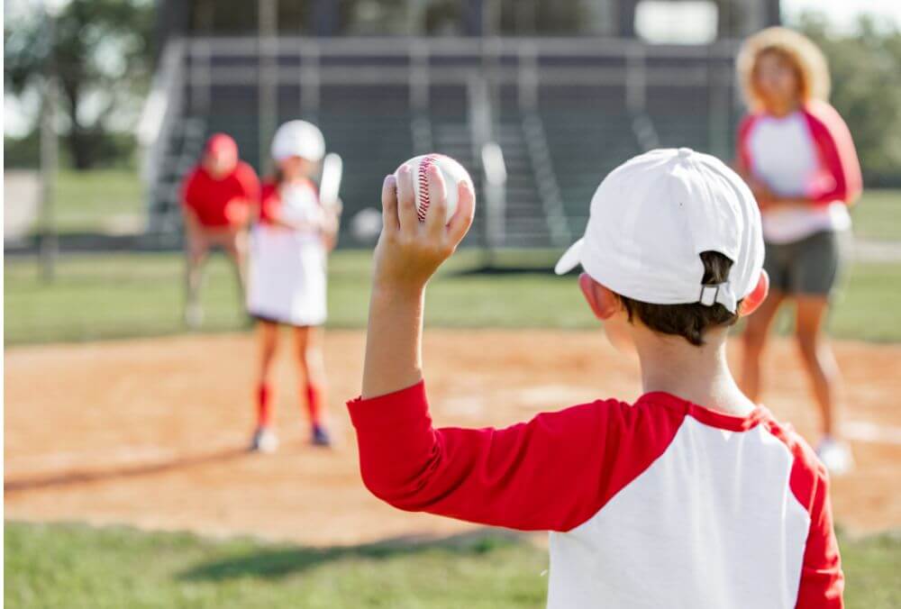 SYA kids practicing baseball