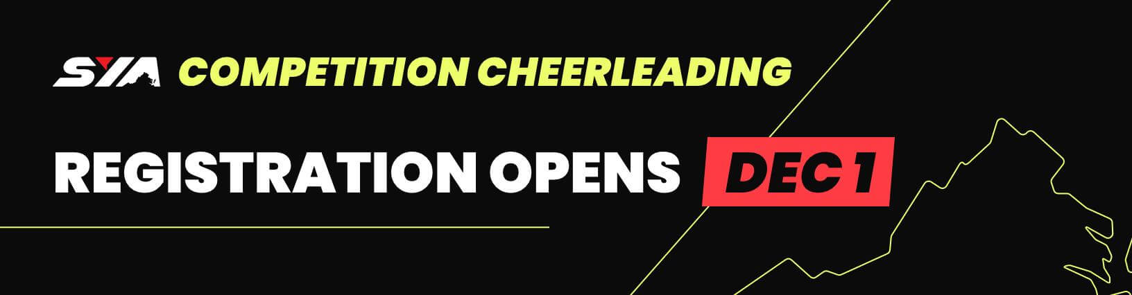 SYA competition cheerleading December 1st open registration e-banner