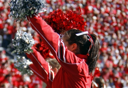 cheerleaders in a giant stadium