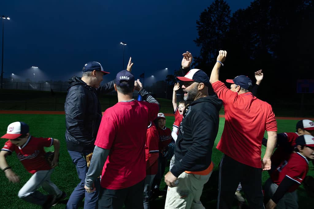 SYA Baseball little league huddle