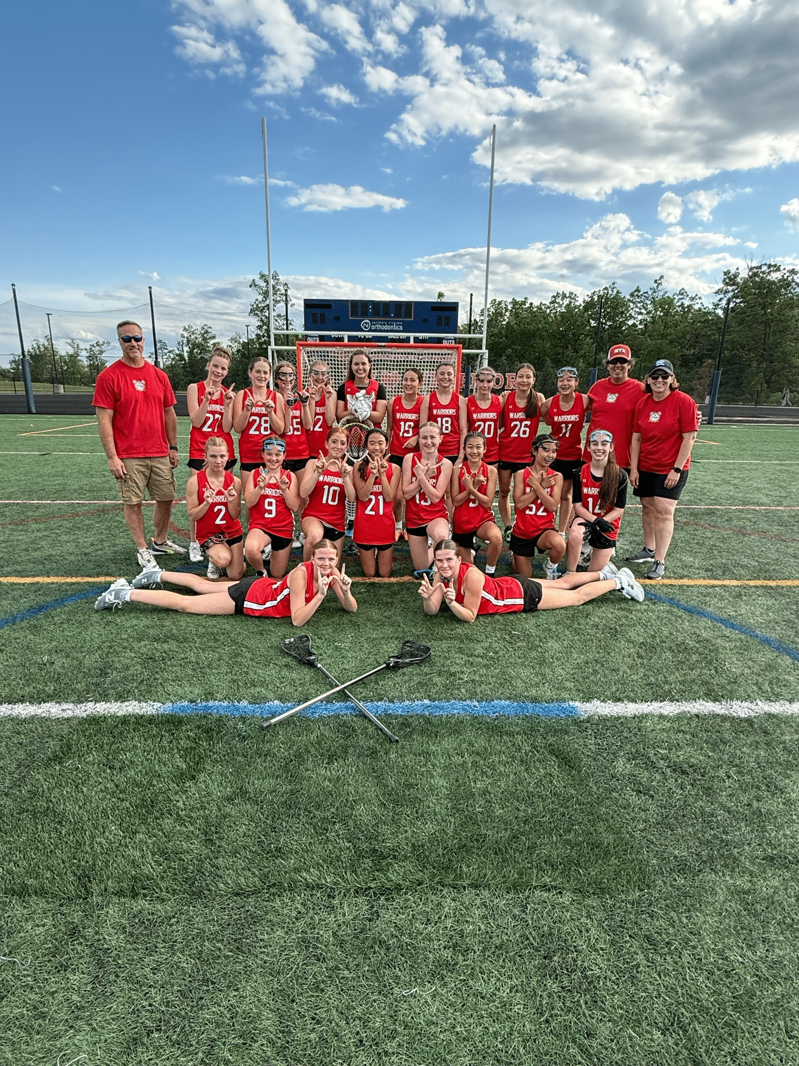 SYA Girls 7/8B Spring 2025 winning lacrosse team