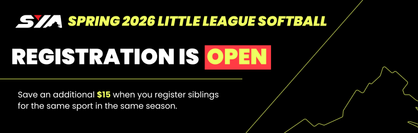 graphic depicting little league softball registration is open